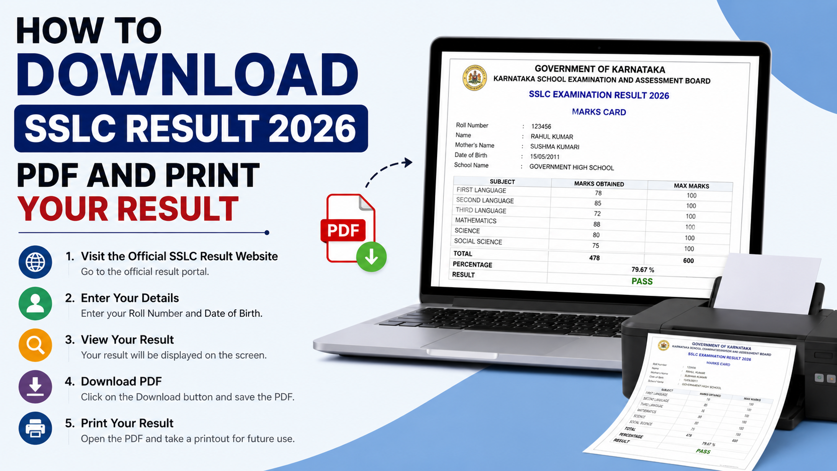 How to Download SSLC Result 2026 PDF and Print Your Result