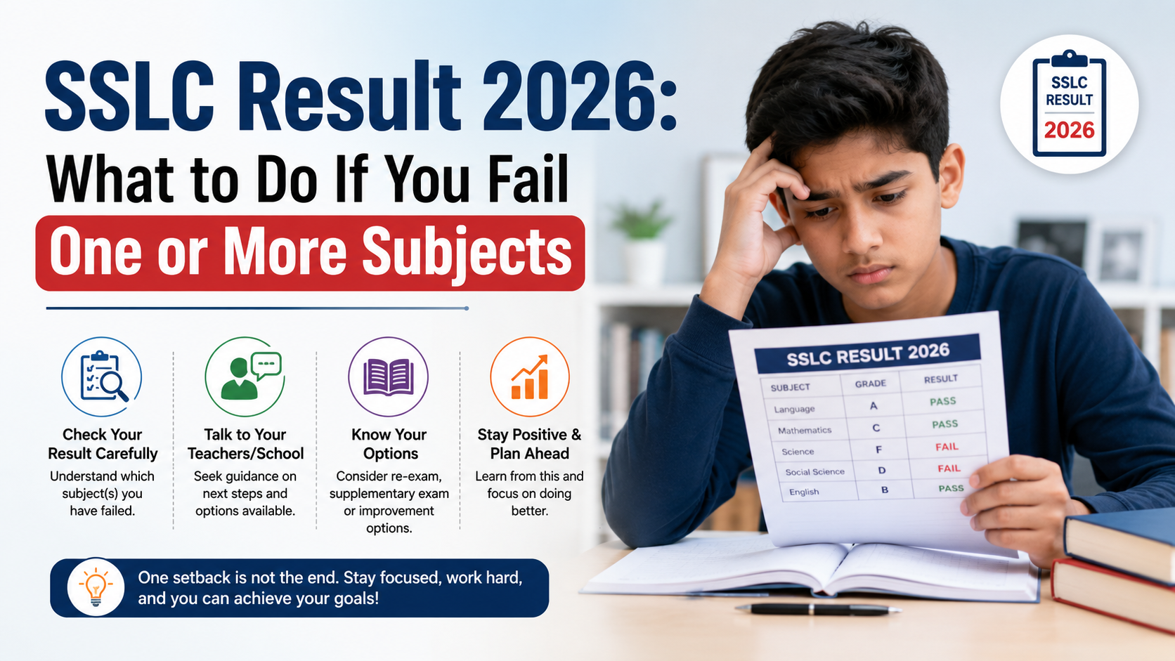 SSLC Result 2026: What to Do If You Fail One or More Subjects